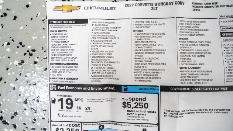 Used 2022 Chevrolet Corvette Stingray Convertible 3lt z51 | Pompano Beach, FL