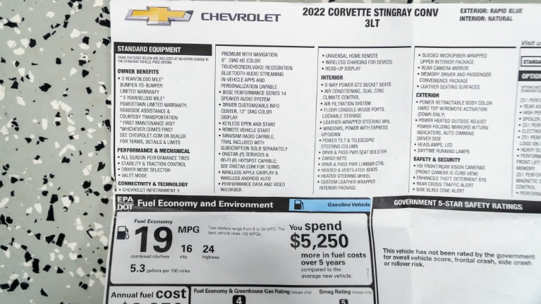 Used 2022 Chevrolet Corvette Stingray Convertible 3LT Z51 | Pompano Beach, FL