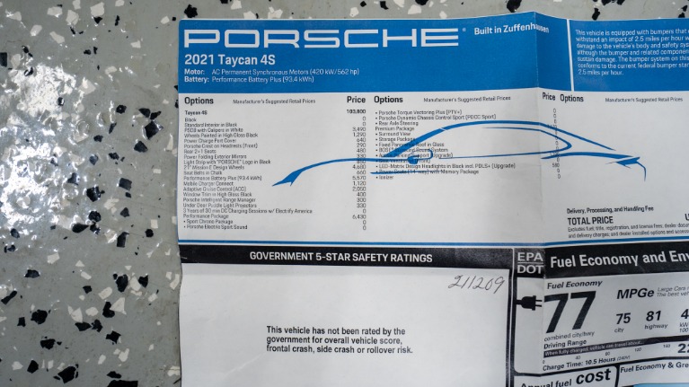 Used 2021 Porsche Taycan 4S MASSIVE $142K MSRP! | Pompano Beach, FL