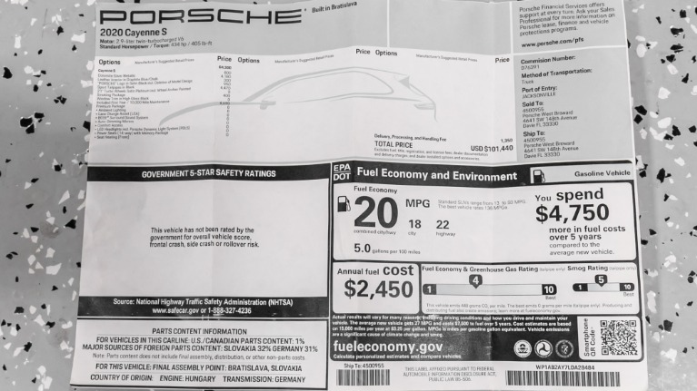 Used 2020 Porsche Cayenne S | Pompano Beach, FL