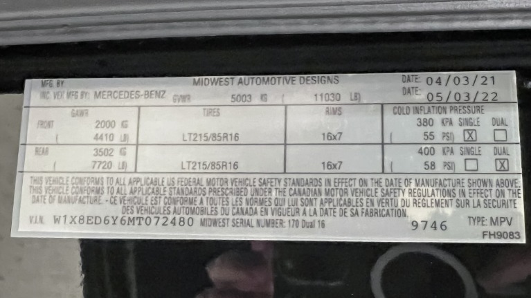 Used 2023 Mercedes-Benz Sprinter 3500XD 4X4 DRW W/VB AIR RIDE MIDWEST AUTO DESIGN CONVERSION | Pompano Beach, FL