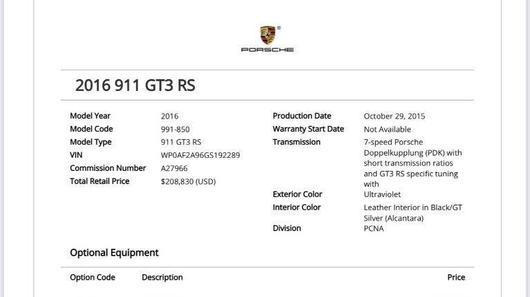 Used 2016 Porsche 911 GT3 RS (SOLD) | Pompano Beach, FL