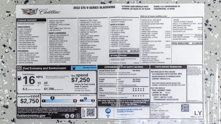 Used 2022 Cadillac CT5-V Blackwing (SOLD) | Pompano Beach, FL